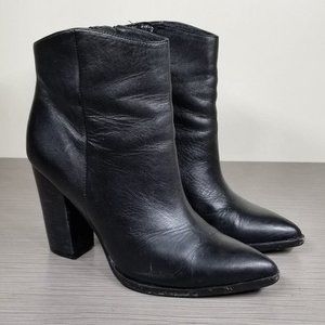 Halogen Bergen Pointed Toe Boot, Black Leather, Womens Size 7 M